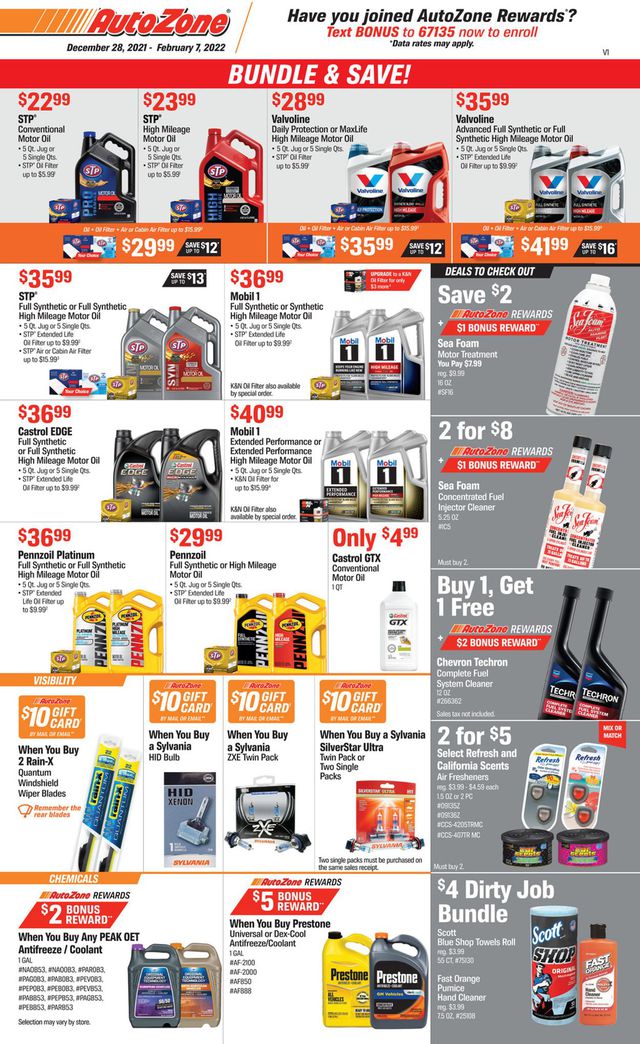 Autozone Ad from 12/28/2021