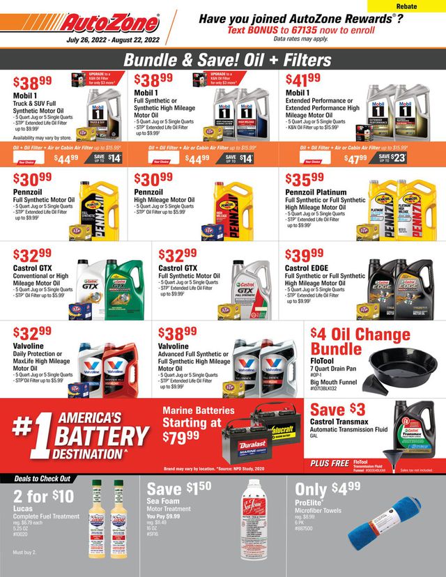 Autozone Ad from 07/26/2022