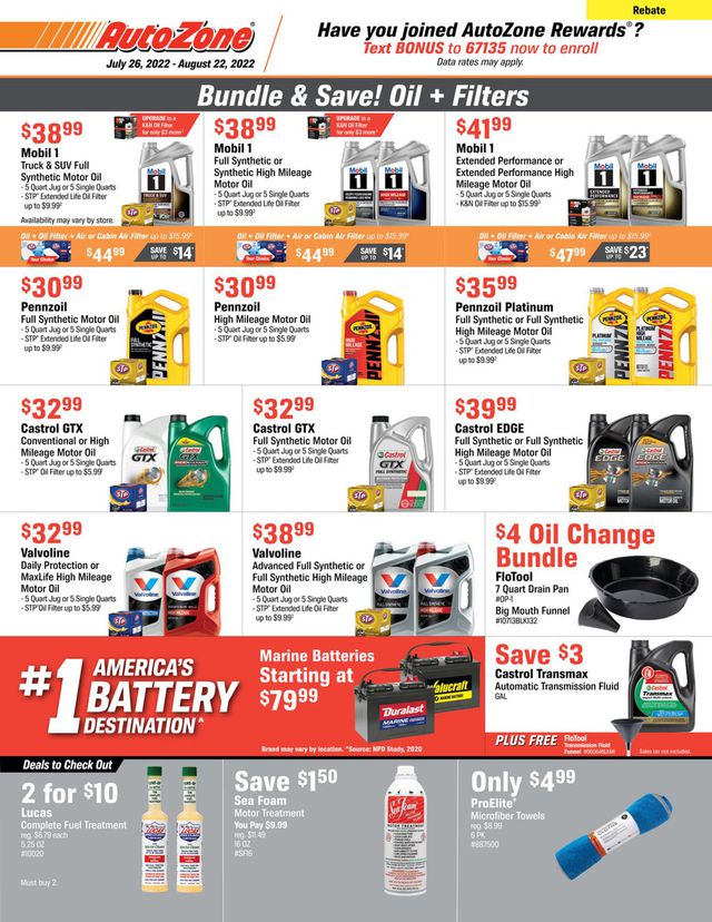 Autozone Ad from 07/26/2022