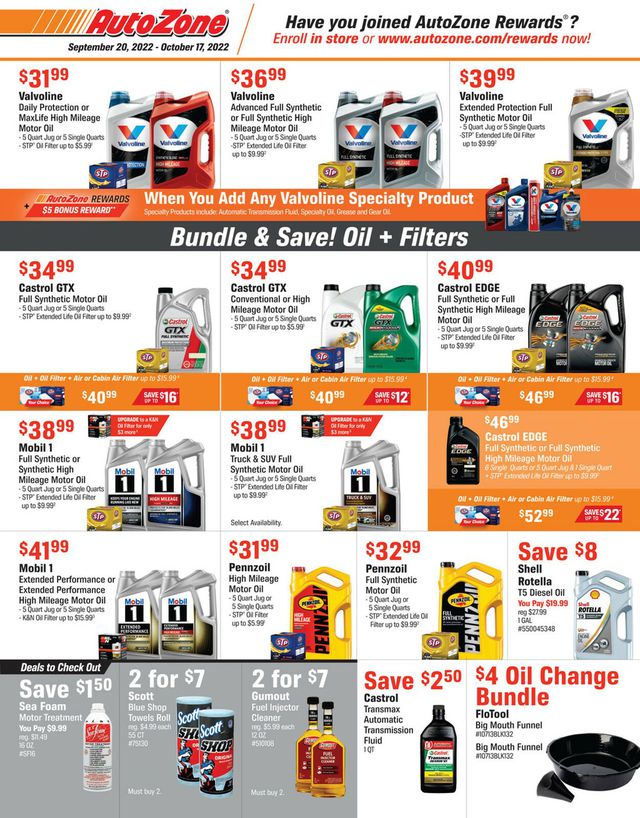 Autozone Ad from 09/20/2022