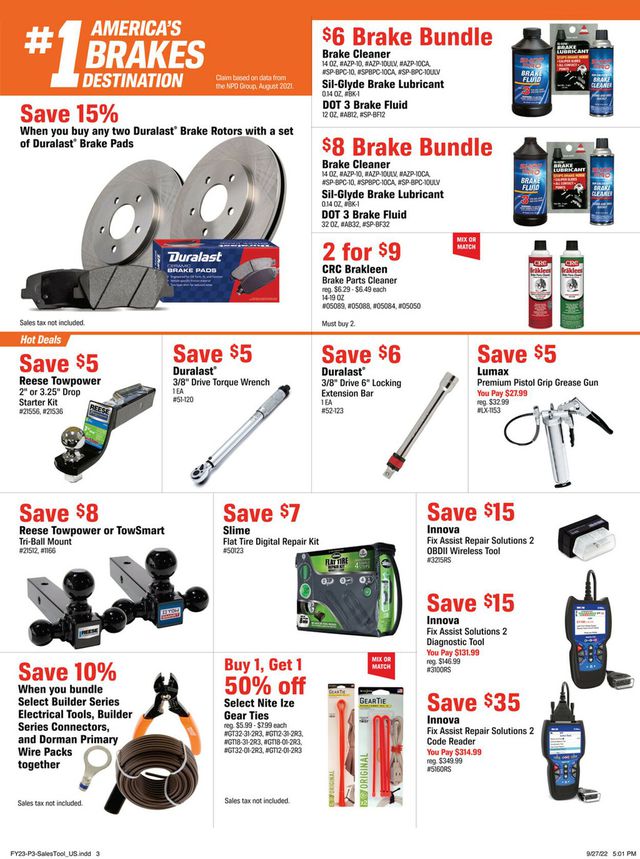 Autozone Ad from 10/18/2022