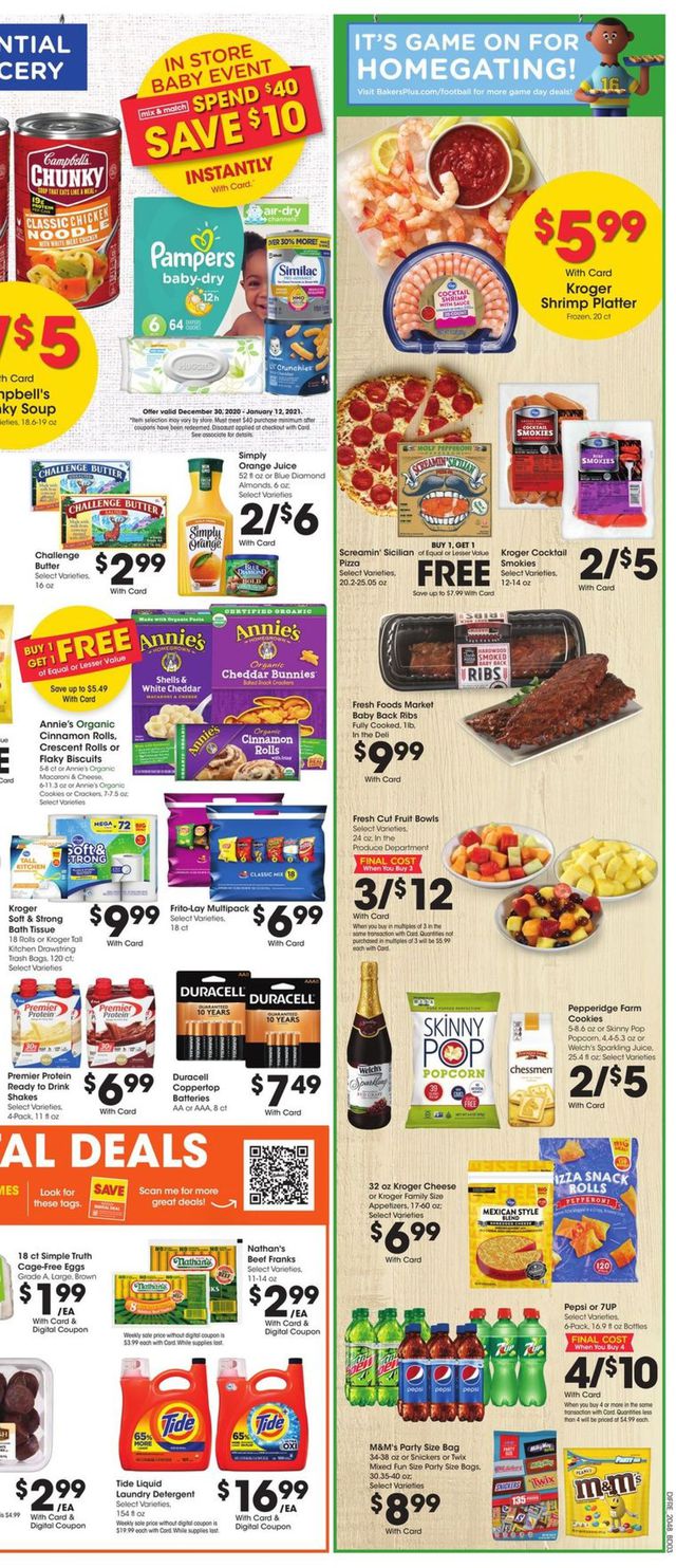 Baker's Ad from 12/30/2020