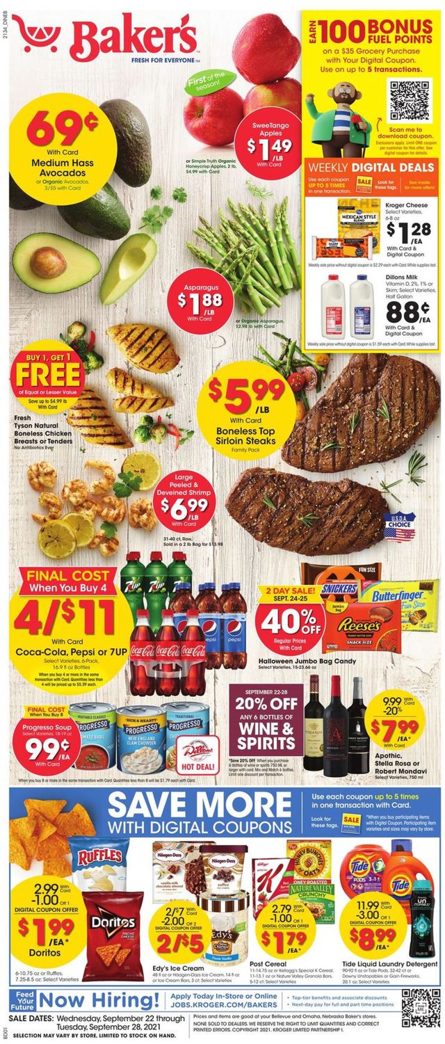 Baker's Ad from 09/22/2021