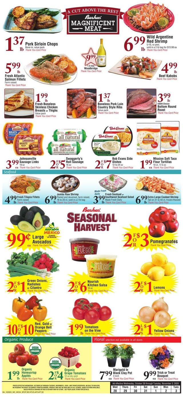 Bashas Ad from 10/28/2020