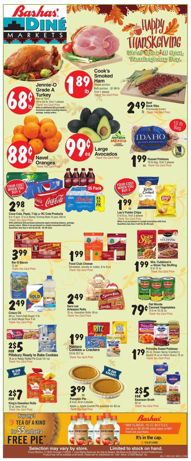 Bashas Ad from 11/18/2020
