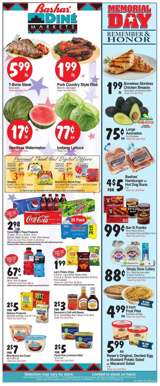 Bashas Ad from 05/26/2021