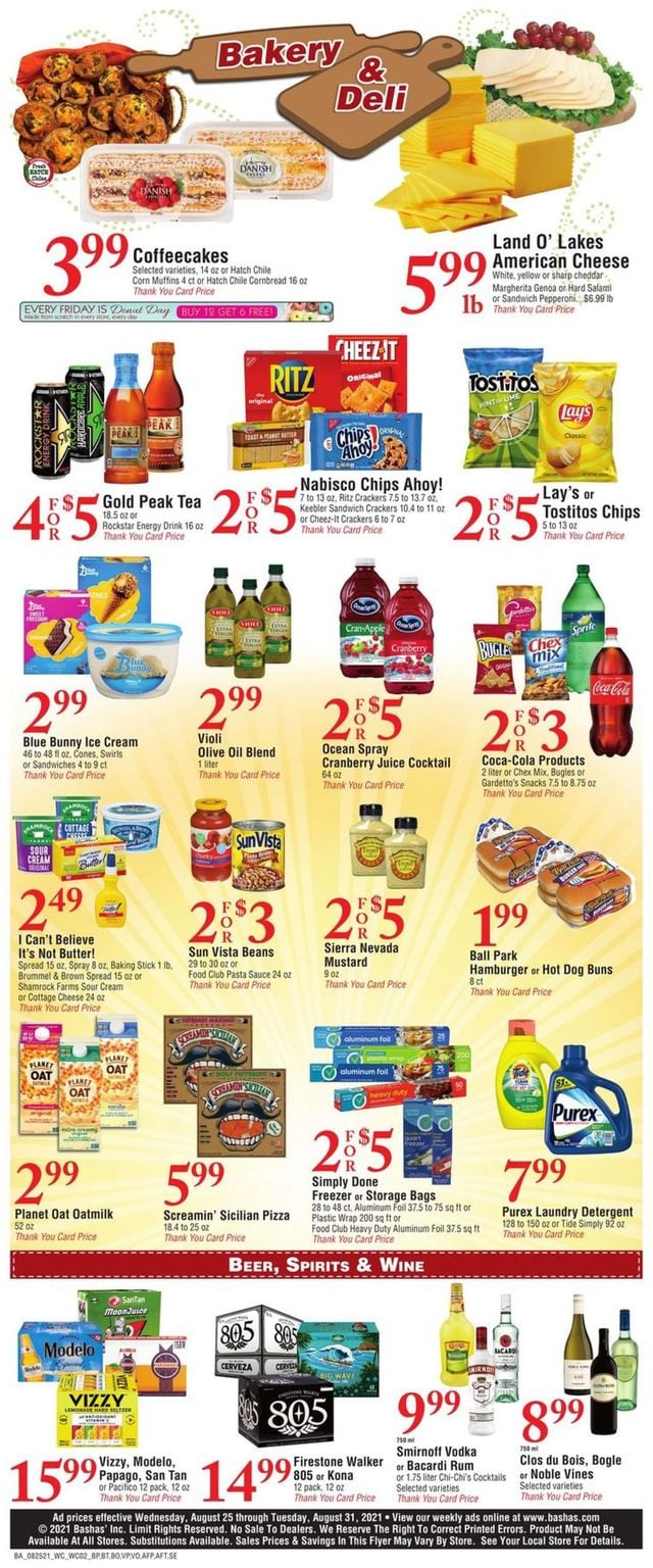 Bashas Ad from 08/25/2021