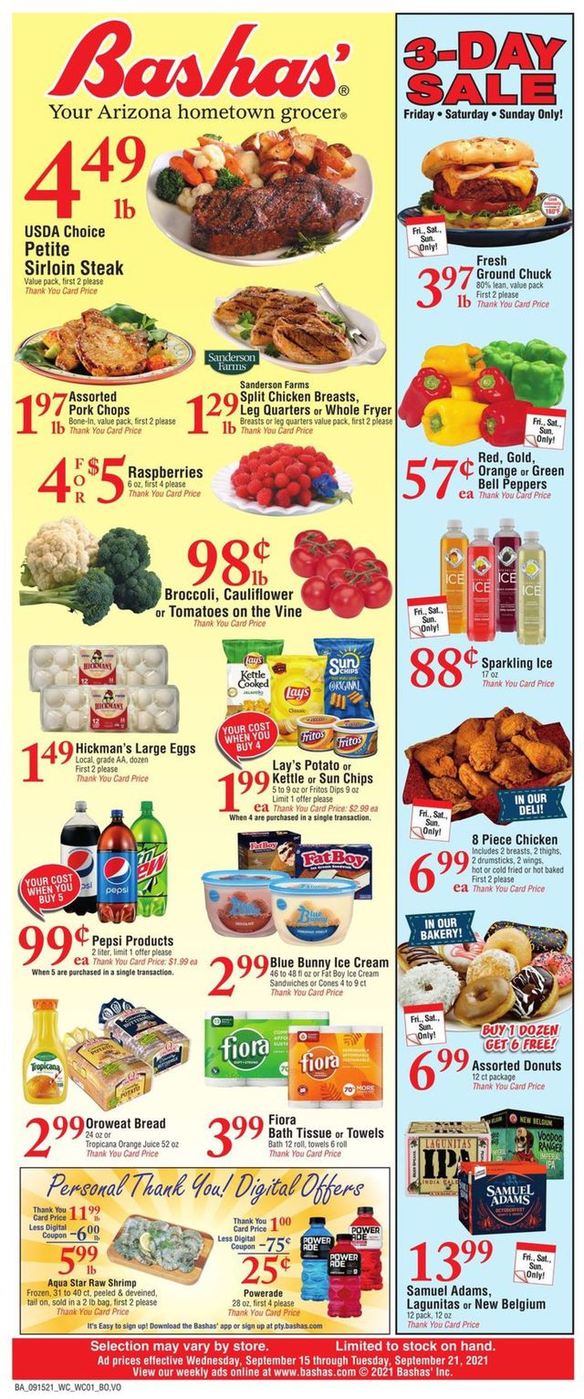 Bashas Ad from 09/15/2021