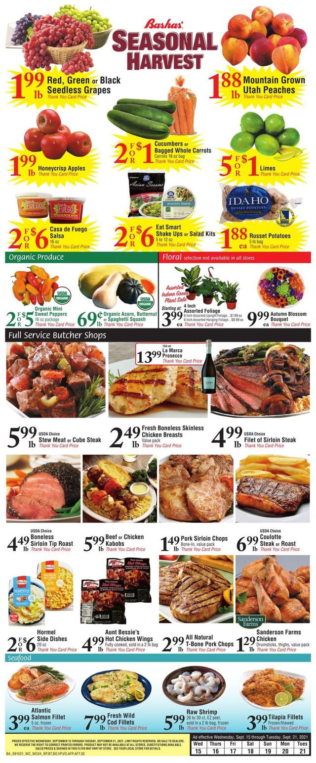 Bashas Ad from 09/15/2021