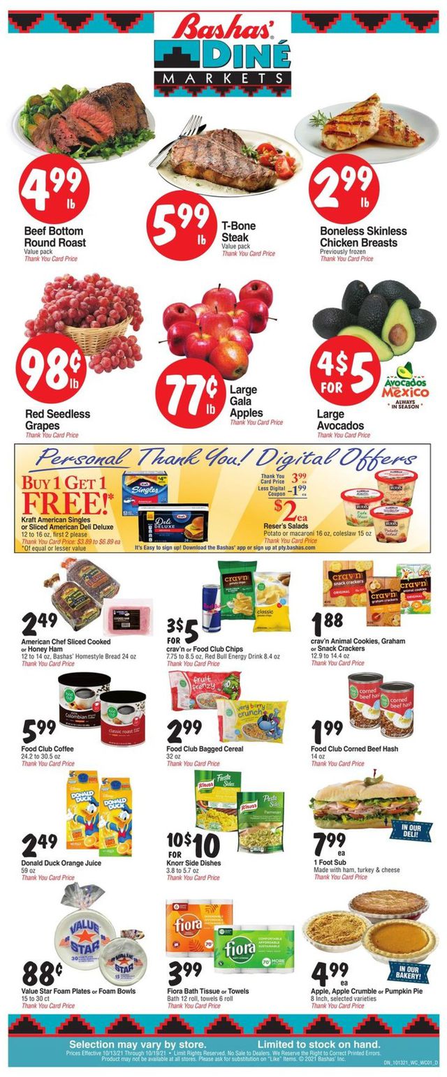 Bashas Ad from 10/13/2021