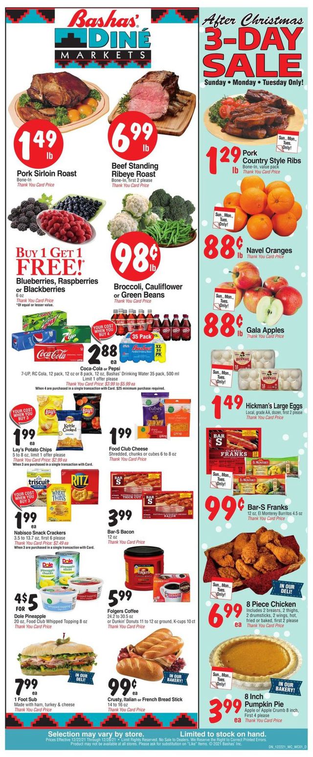Bashas Ad from 12/22/2021