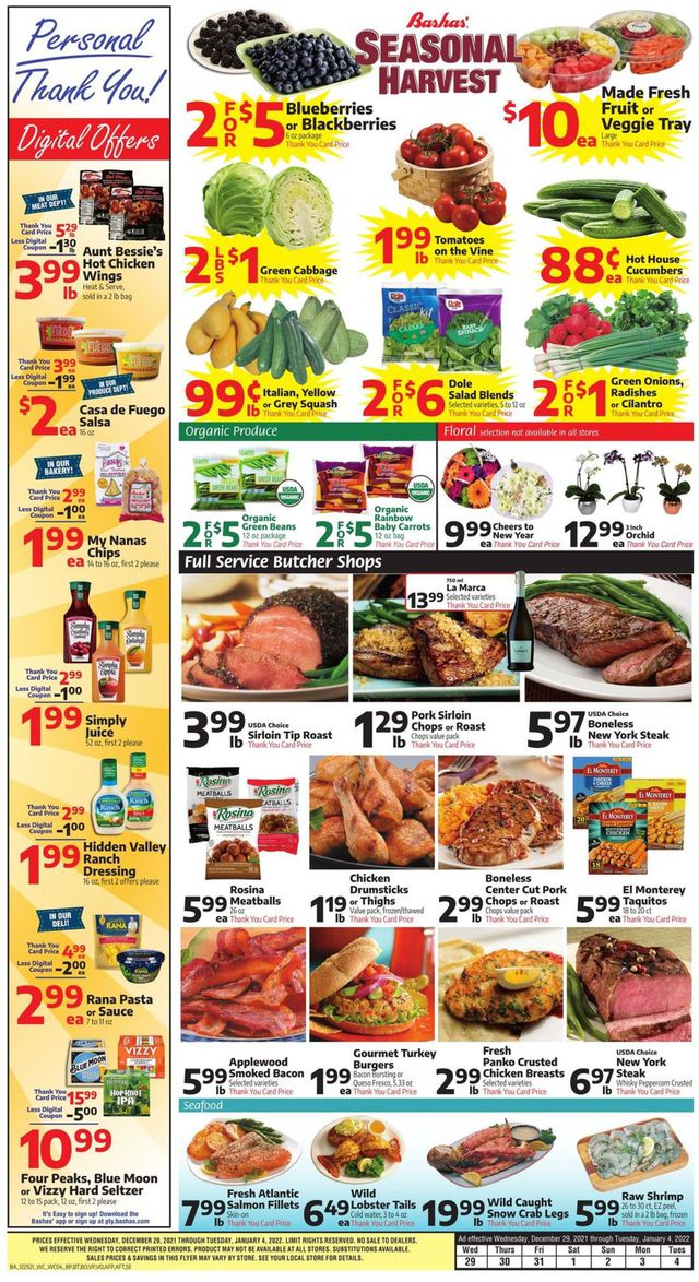 Bashas Ad from 12/29/2021