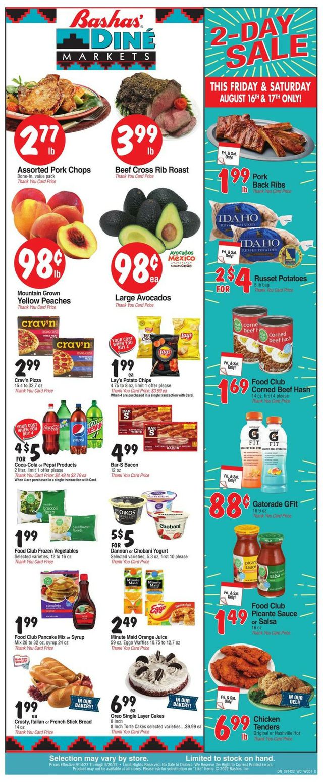 Bashas Ad from 09/14/2022