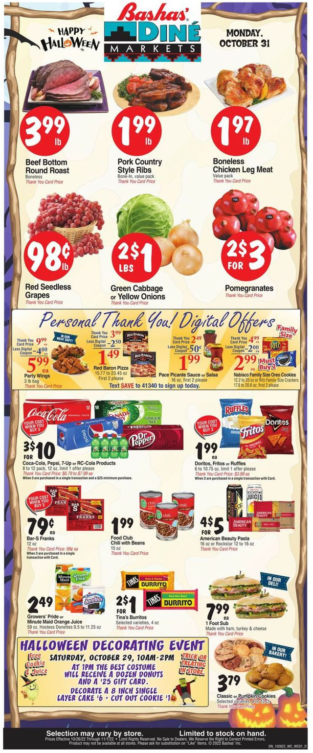 Bashas Ad from 10/26/2022