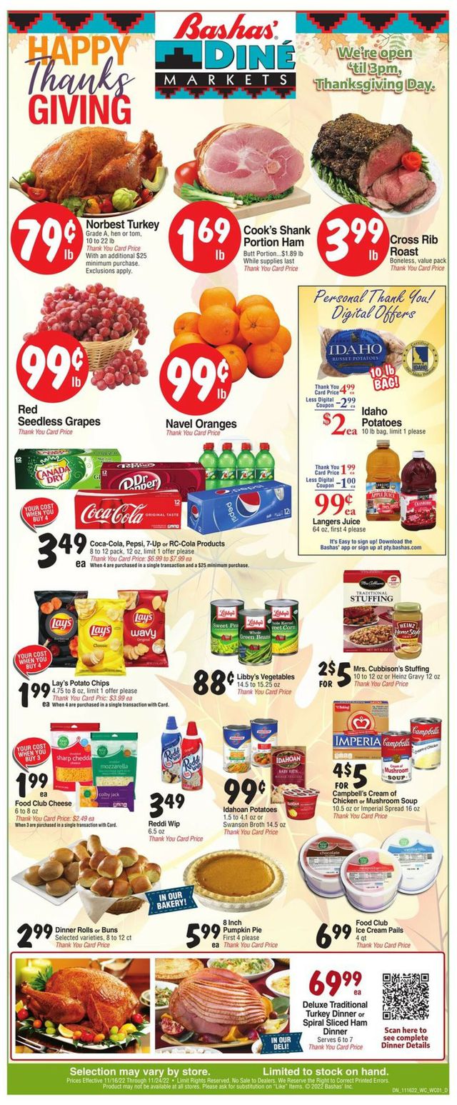 Bashas Ad from 11/16/2022