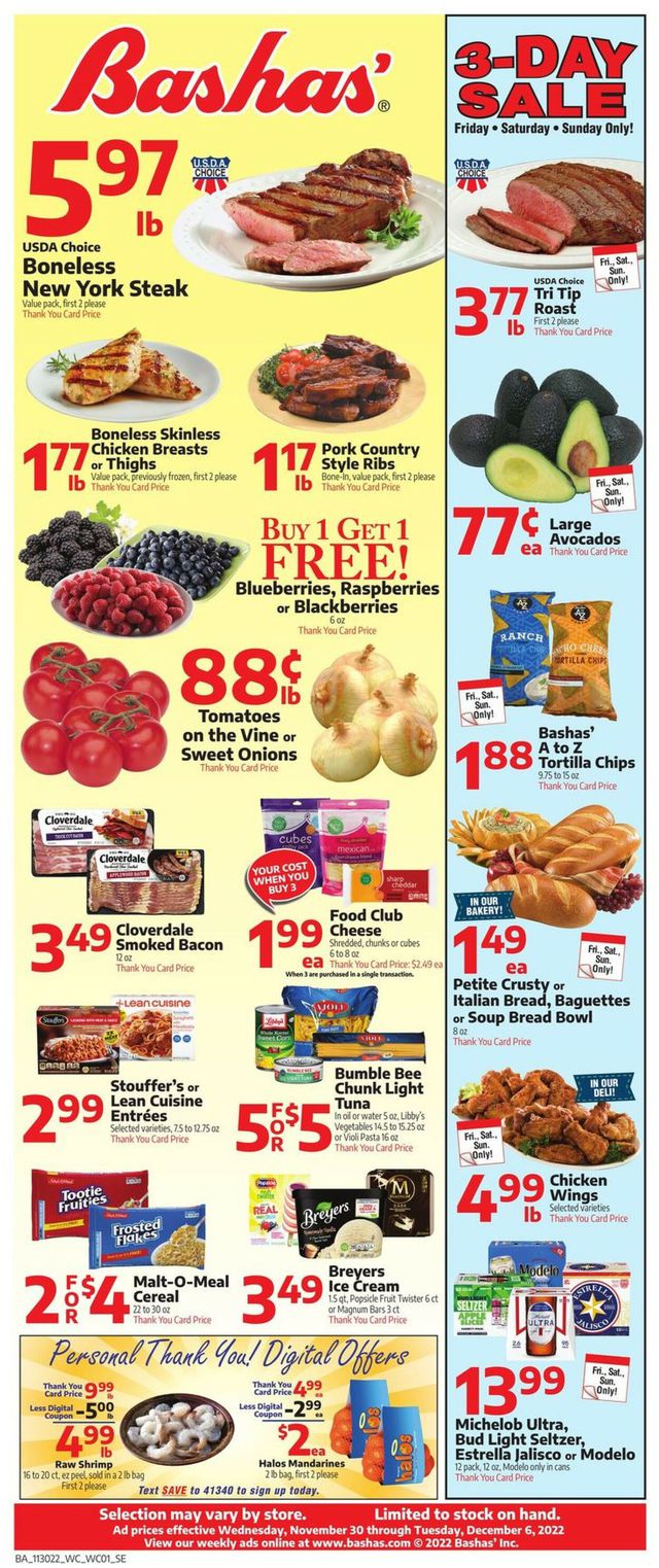 Bashas Ad from 11/30/2022