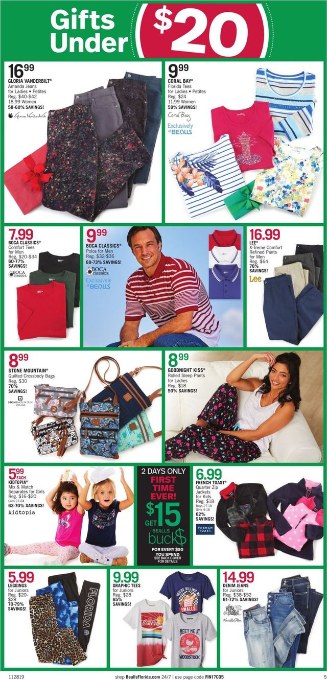 Bealls Florida Ad from 11/28/2019