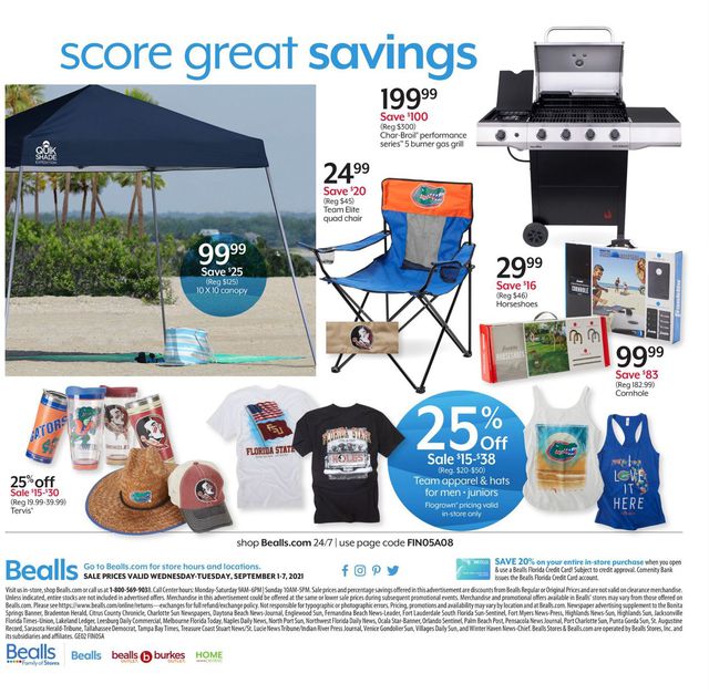 Bealls Florida Ad from 09/01/2021