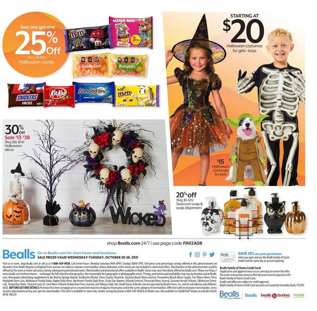 Bealls Florida Ad from 10/20/2021