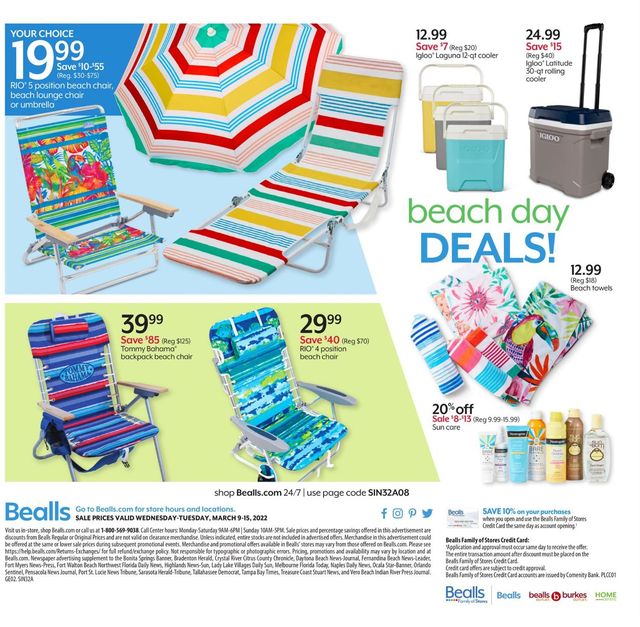 Bealls Florida Ad from 03/09/2022