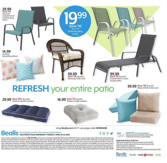 Bealls Florida Ad from 04/20/2022