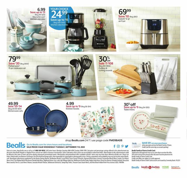 Bealls Florida Ad from 09/07/2022