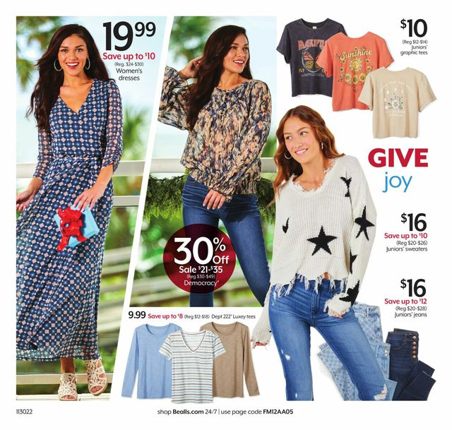 Bealls Florida Ad from 11/30/2022