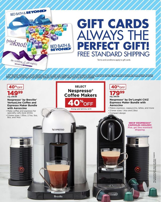 Bed Bath and Beyond Ad from 12/08/2019