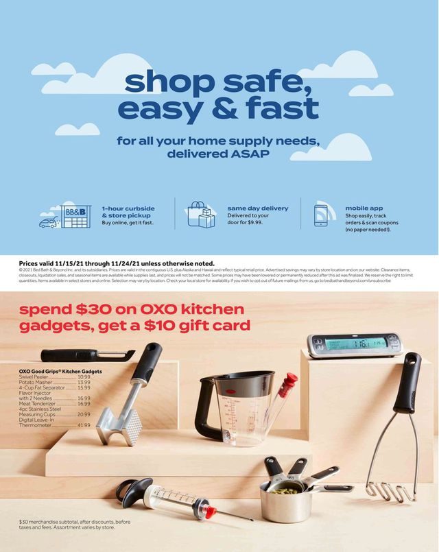 Bed Bath and Beyond Ad from 11/15/2021