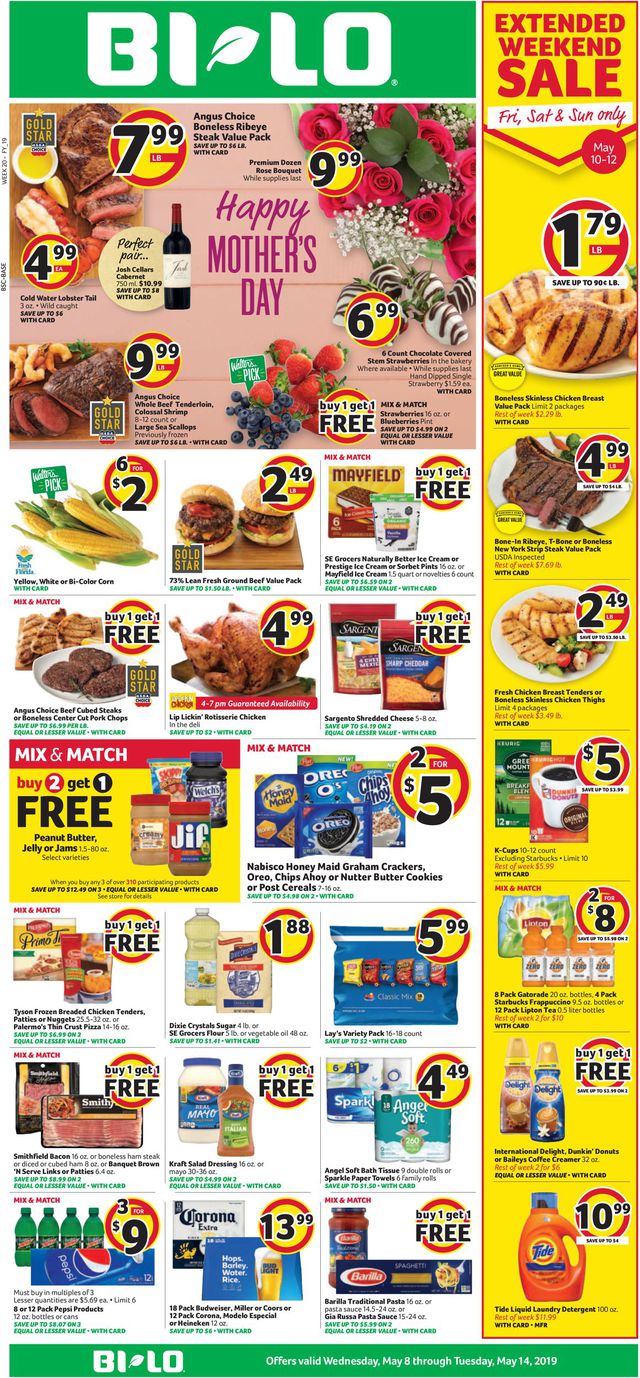 BI-LO Ad from 05/08/2019
