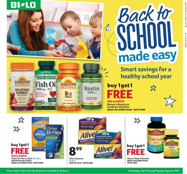 BI-LO Ad from 07/24/2019