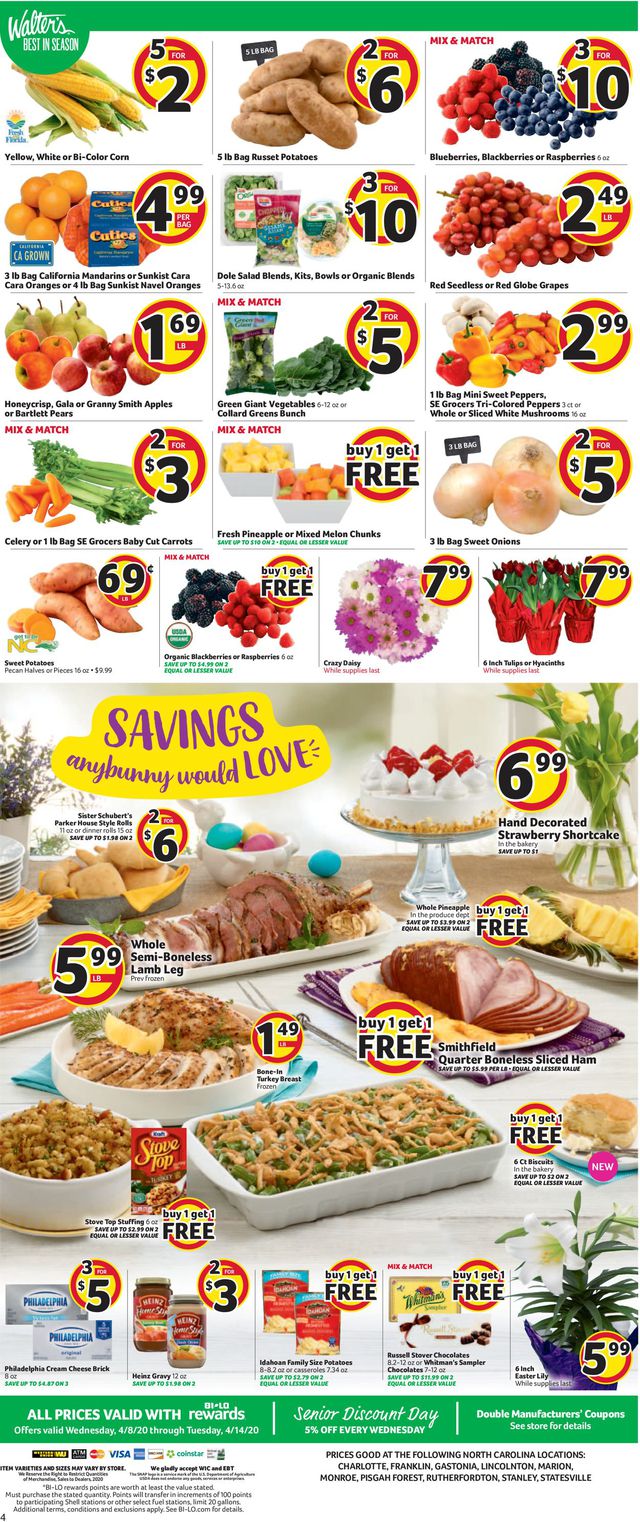 BI-LO Ad from 04/08/2020
