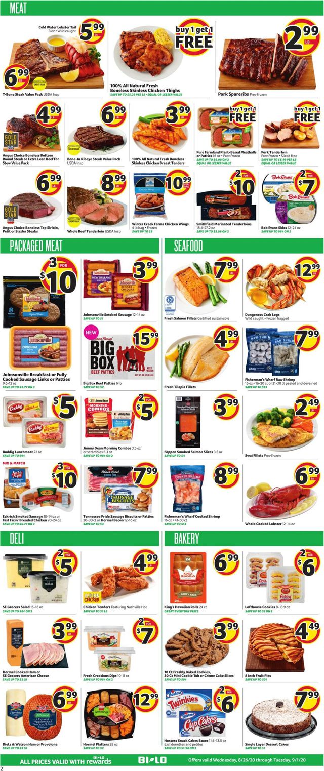 BI-LO Ad from 08/26/2020