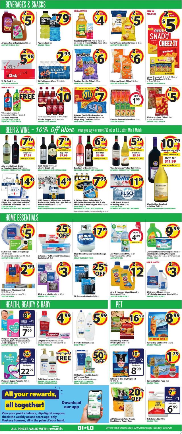 BI-LO Ad from 09/09/2020