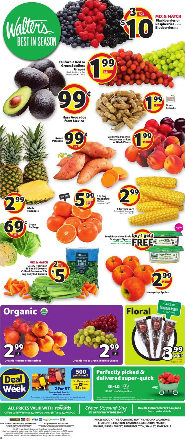 BI-LO Ad from 09/09/2020