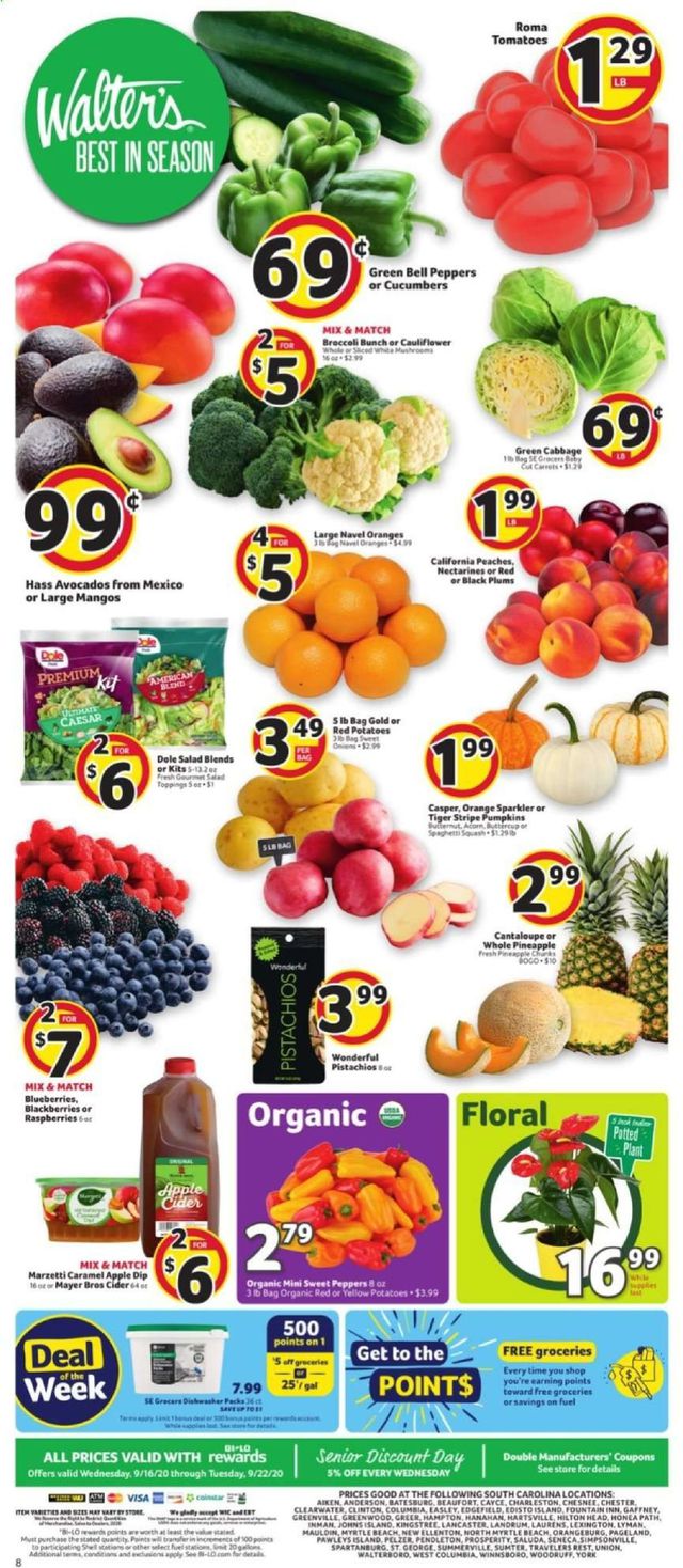 BI-LO Ad from 09/16/2020
