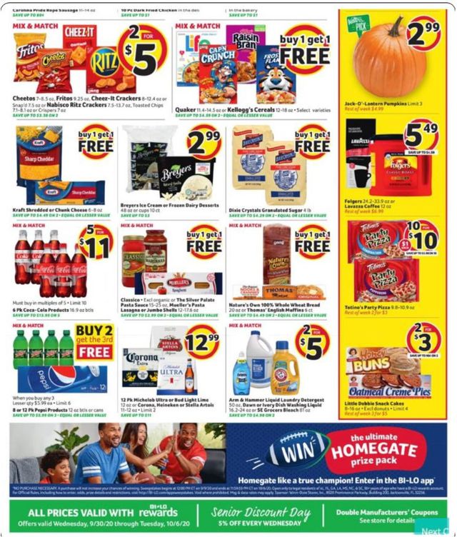BI-LO Ad from 09/30/2020
