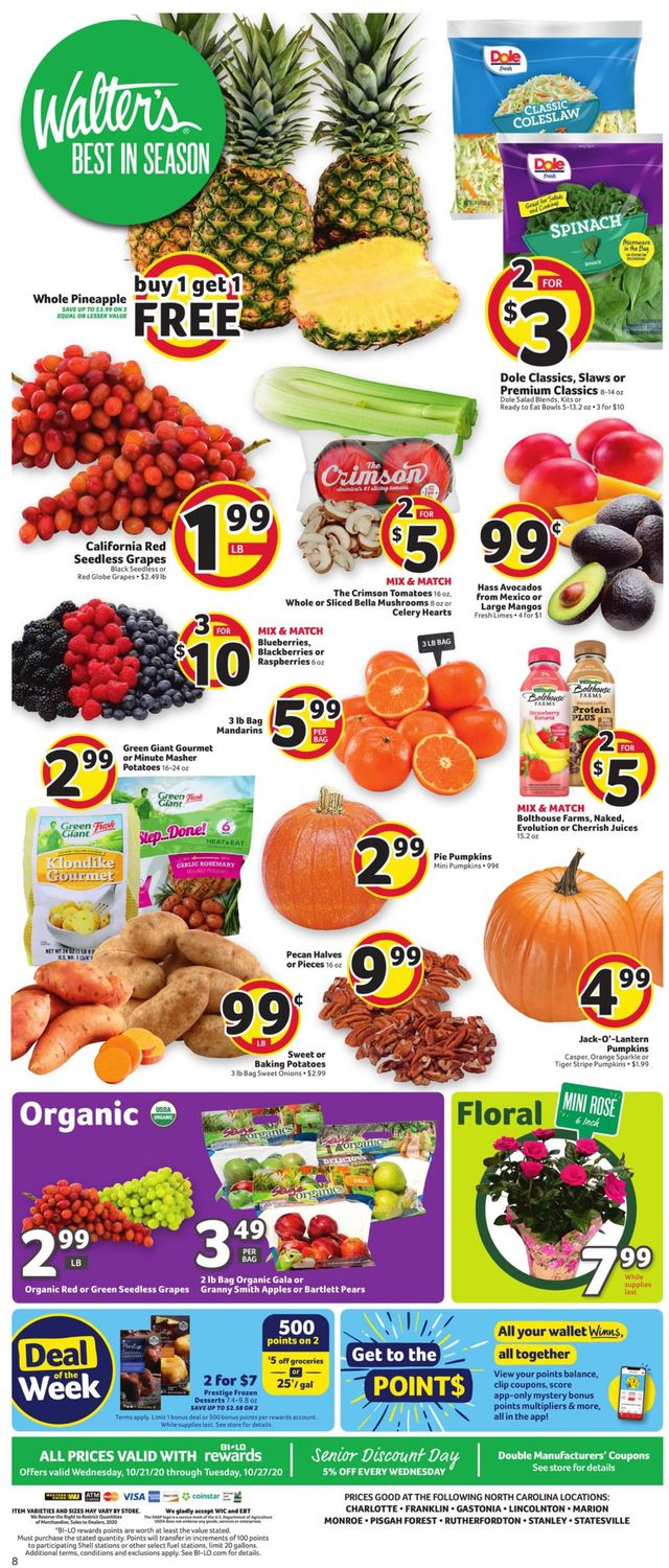 BI-LO Ad from 10/21/2020