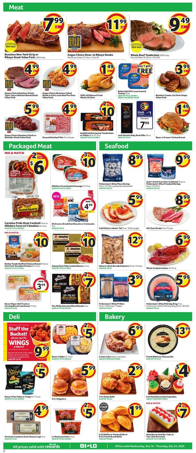 BI-LO Ad from 12/16/2020