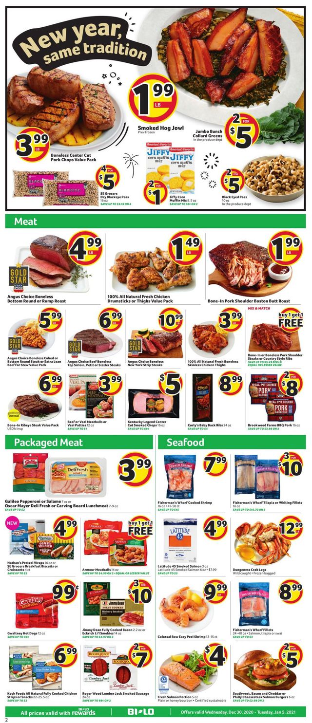 BI-LO Ad from 12/30/2020