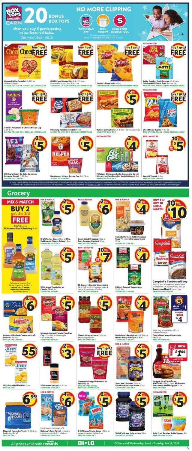 BI-LO Ad from 01/06/2021