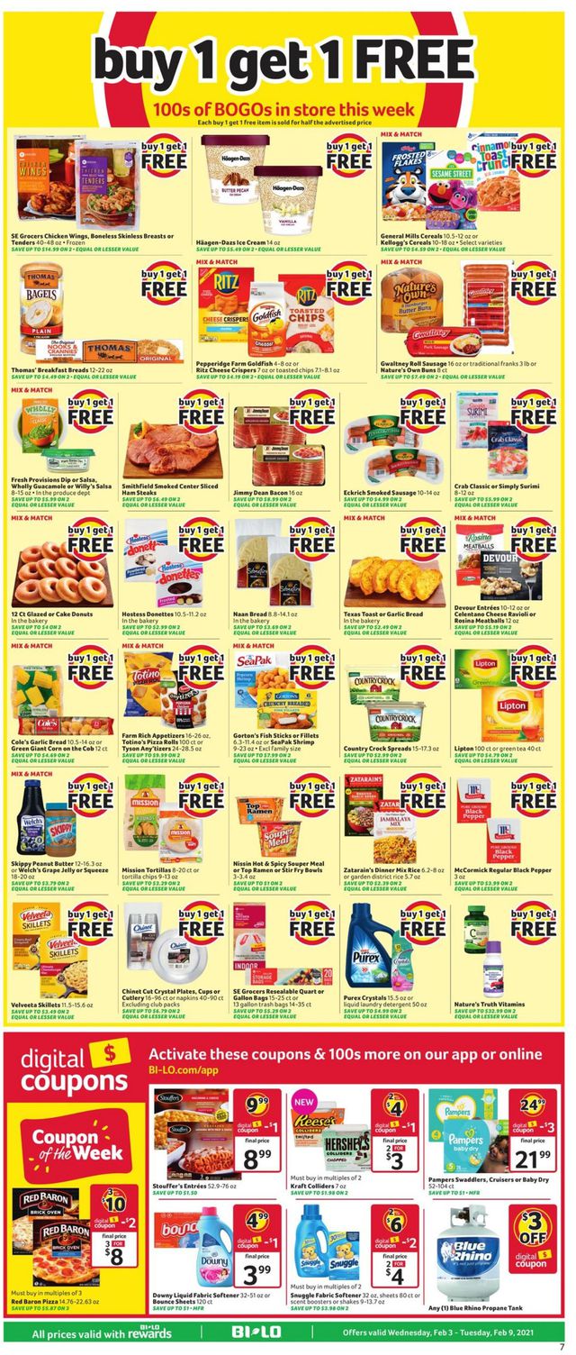 BI-LO Ad from 02/03/2021