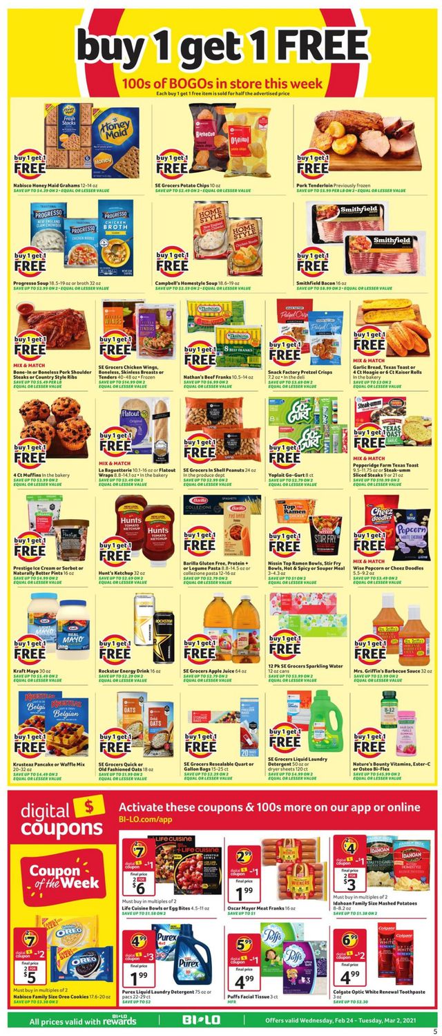 BI-LO Ad from 02/24/2021