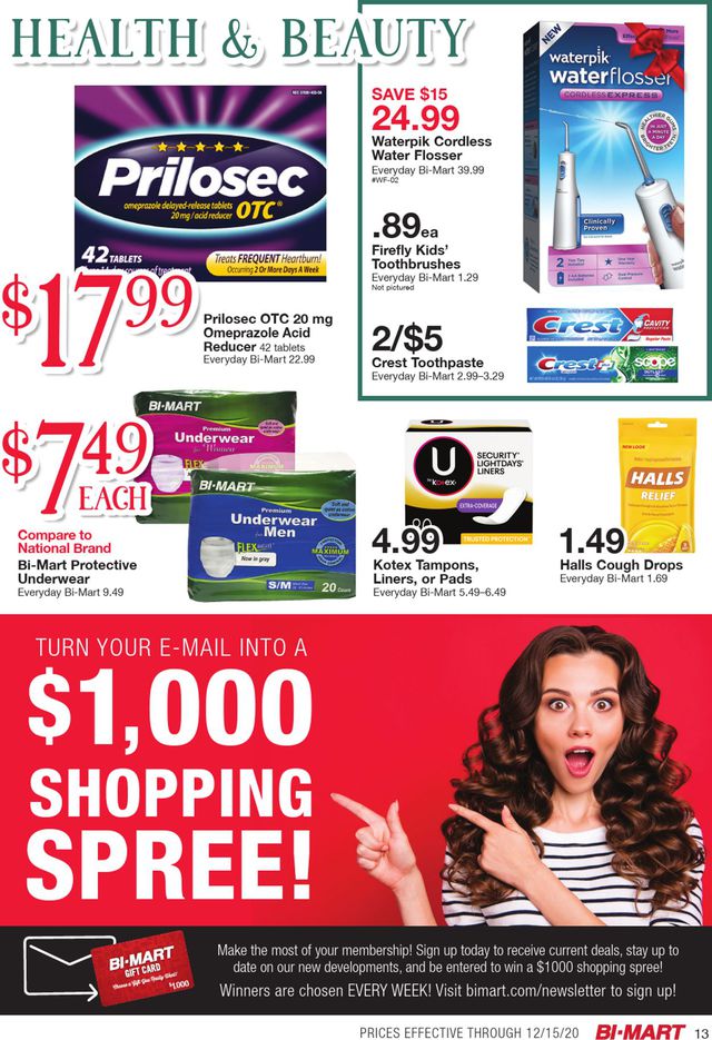 Bi-Mart Ad from 12/01/2020