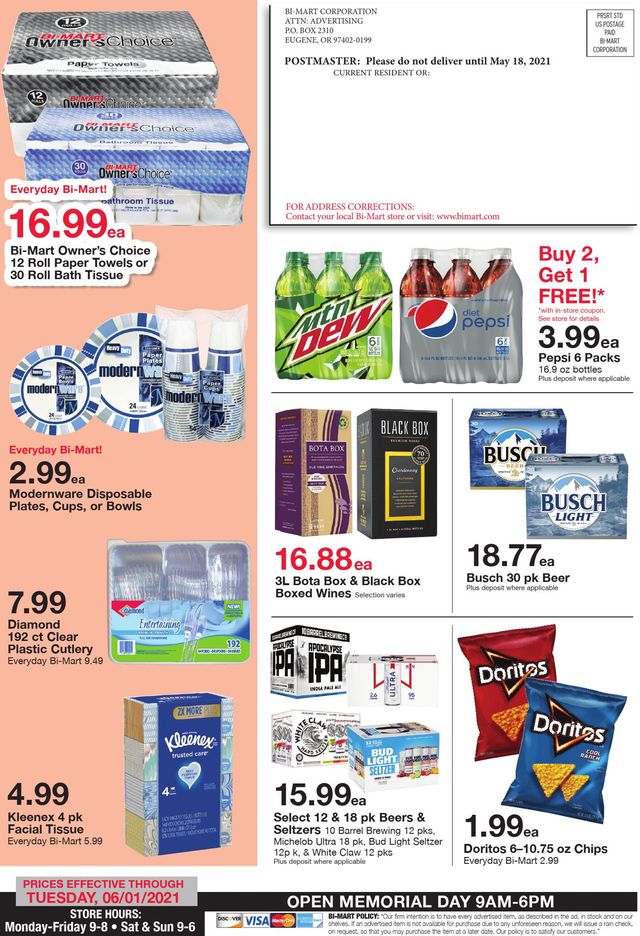 Bi-Mart Ad from 05/18/2021
