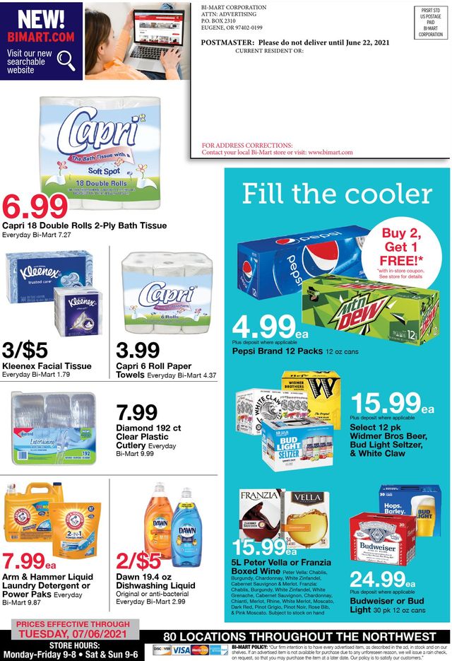 Bi-Mart Ad from 06/22/2021