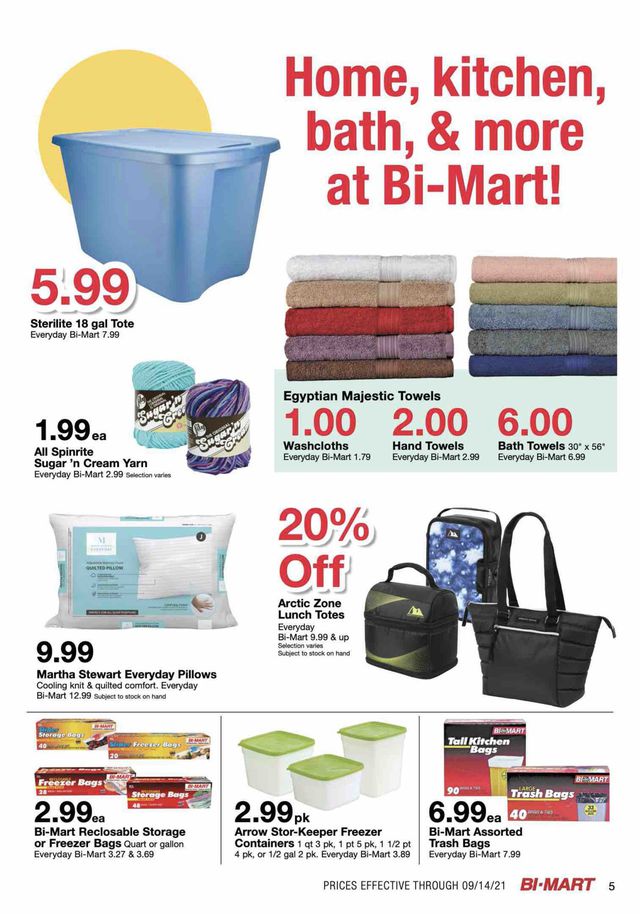 Bi-Mart Ad from 08/31/2021