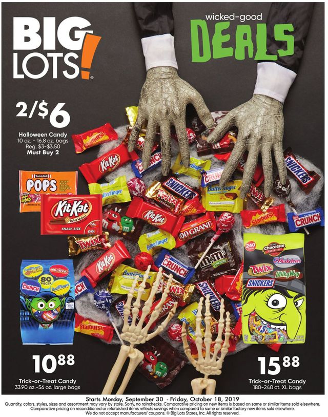Big Lots Ad from 09/30/2019