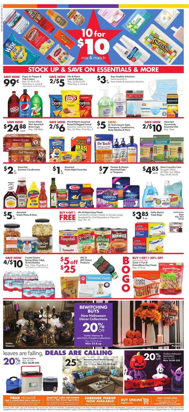 Big Lots Ad from 08/29/2020
