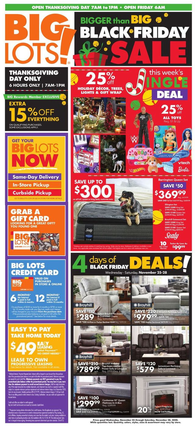Big Lots Ad from 11/25/2020